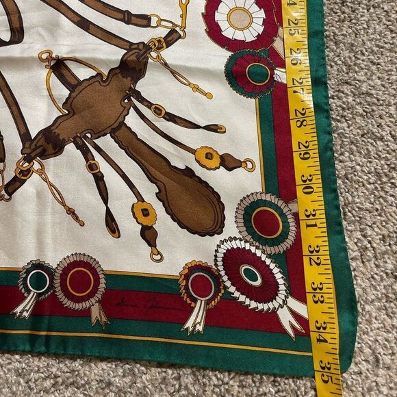 Ginnie Johansen Elegant Green and Brown Scarf - Picture 2 of 4